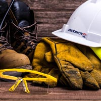 Standard,Construction,Safety,Equipment,On,Wood,Background